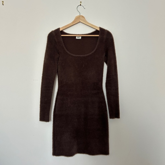 Aritizia Longsleeve Fur Mini Dress - Picture 1 of 3